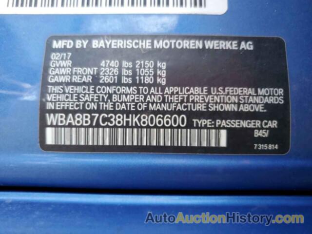 BMW 3 SERIES XI, WBA8B7C38HK806600