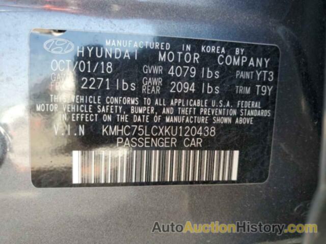 HYUNDAI IONIQ SEL, KMHC75LCXKU120438