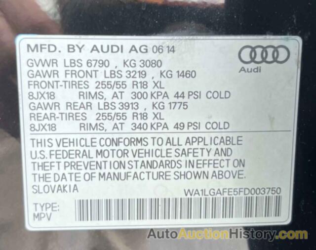 AUDI Q7 PREMIUM PLUS, WA1LGAFE5FD003750