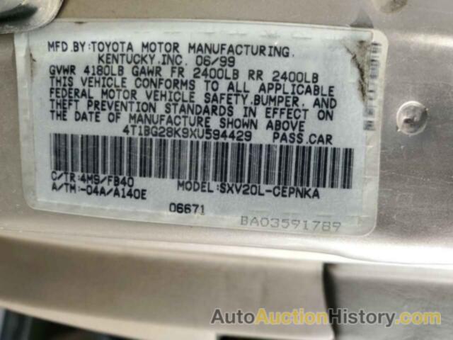 TOYOTA CAMRY CE, 4T1BG28K9XU594429