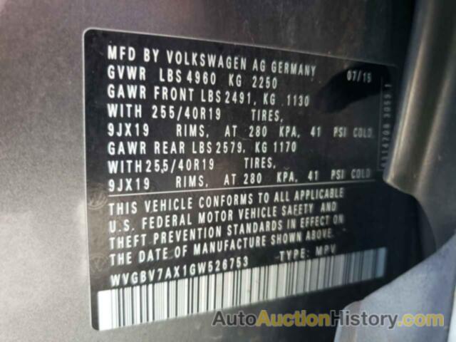 VOLKSWAGEN TIGUAN S, WVGBV7AX1GW526753