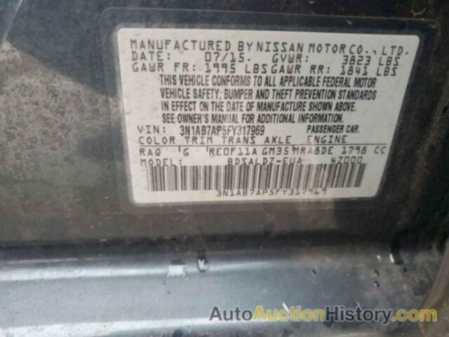 NISSAN SENTRA S, 3N1AB7AP5FY317969