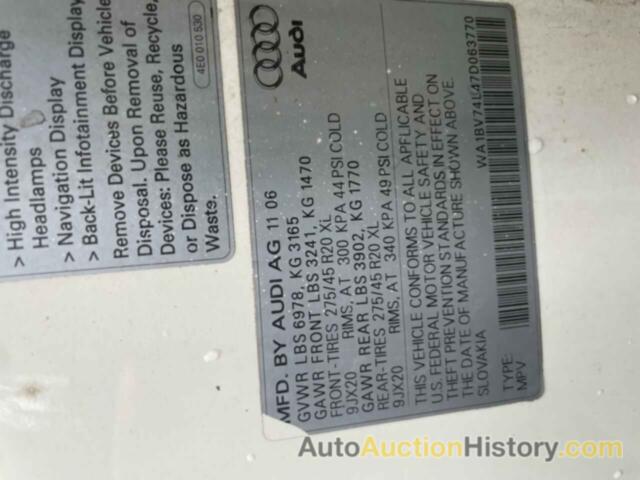 AUDI Q7 4.2 QUATTRO PREMIUM, WA1BV74L47D063770