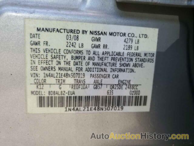 NISSAN ALTIMA 2.5, 1N4AL21E48N507019