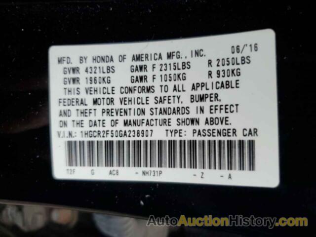 HONDA ACCORD SPORT, 1HGCR2F50GA238907