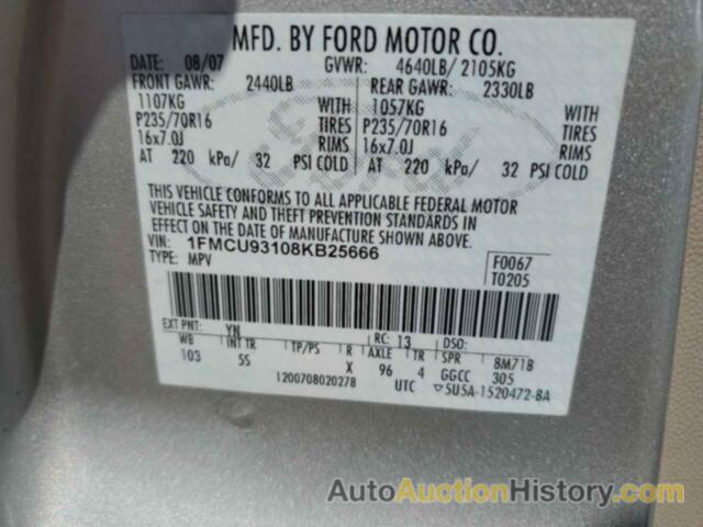 FORD ESCAPE XLT, 1FMCU93108KB25666