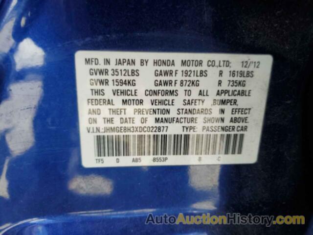 HONDA FIT, JHMGE8H3XDC022877