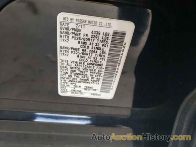 NISSAN ROGUE S, JN8AS5MT6BW577118