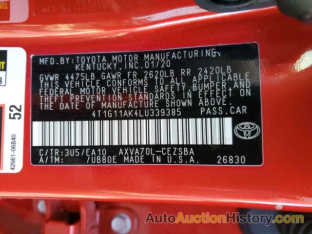 TOYOTA CAMRY SE, 4T1G11AK4LU339385