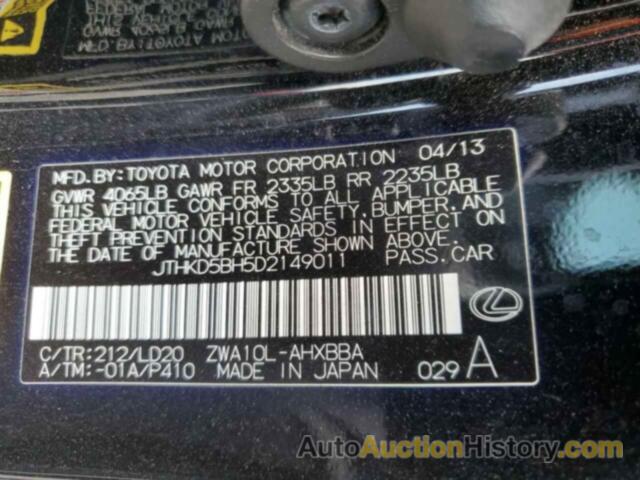 LEXUS CT 200 200, JTHKD5BH5D2149011