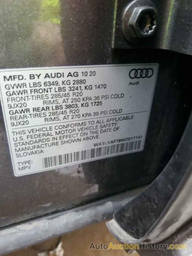 AUDI Q7 PREMIUM PLUS, WA1LXAF78MD017141