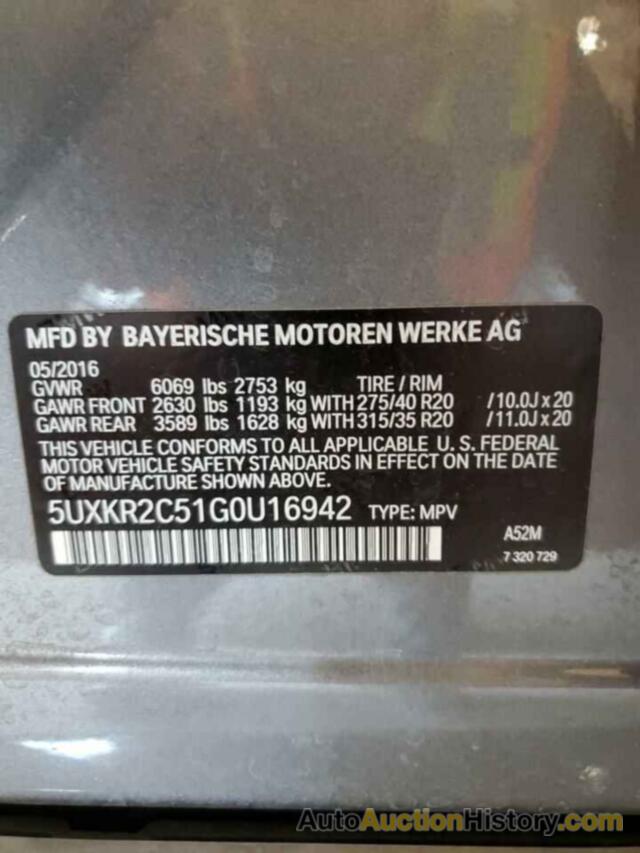 BMW X5 SDRIVE35I, 5UXKR2C51G0U16942