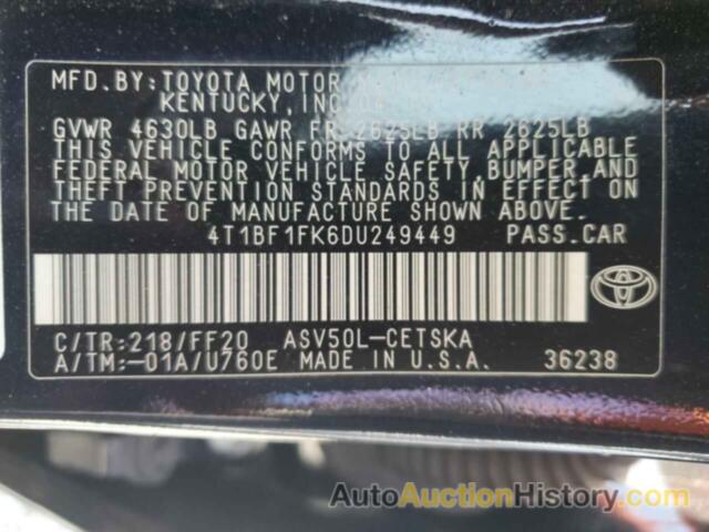 TOYOTA CAMRY L, 4T1BF1FK6DU249449