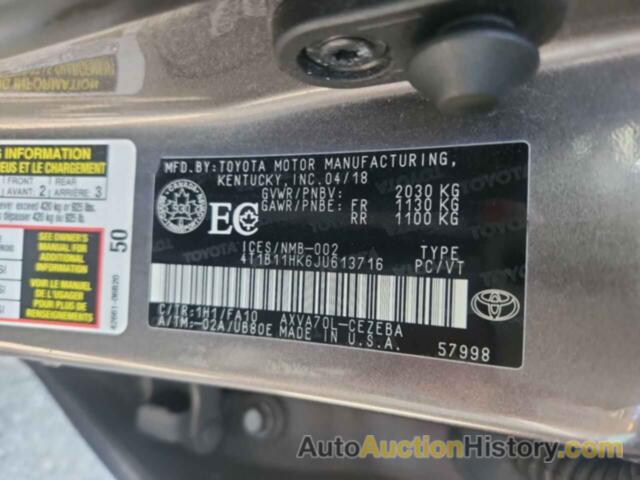 TOYOTA CAMRY L, 4T1B11HK6JU613716