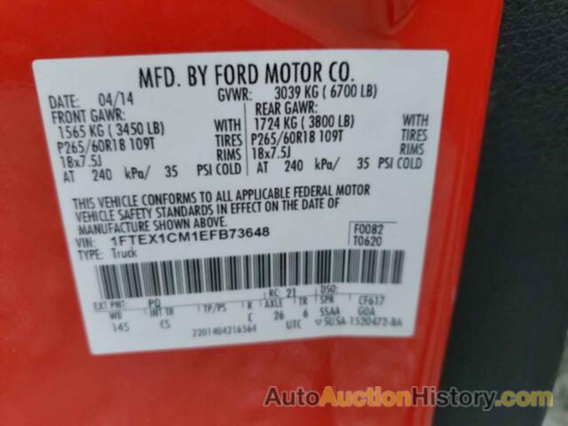 FORD F-150 SUPER CAB, 1FTEX1CM1EFB73648