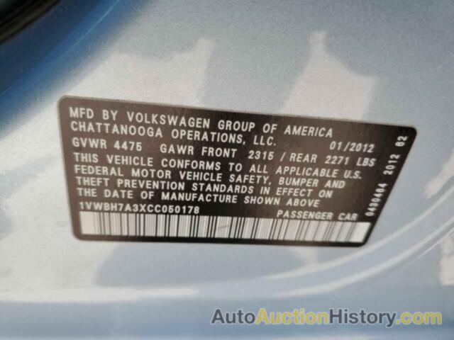 VOLKSWAGEN PASSAT SE, 1VWBH7A3XCC050178