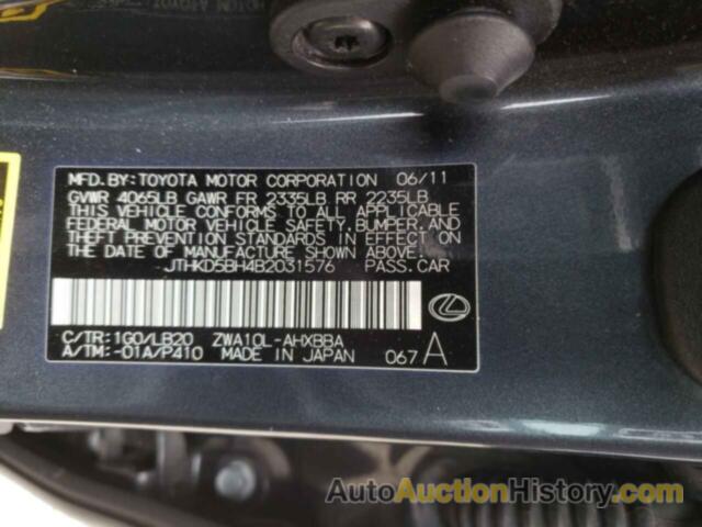 LEXUS CT 200 200, JTHKD5BH4B2031576