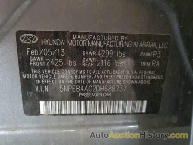 HYUNDAI SONATA GLS, 5NPEB4AC2DH688737