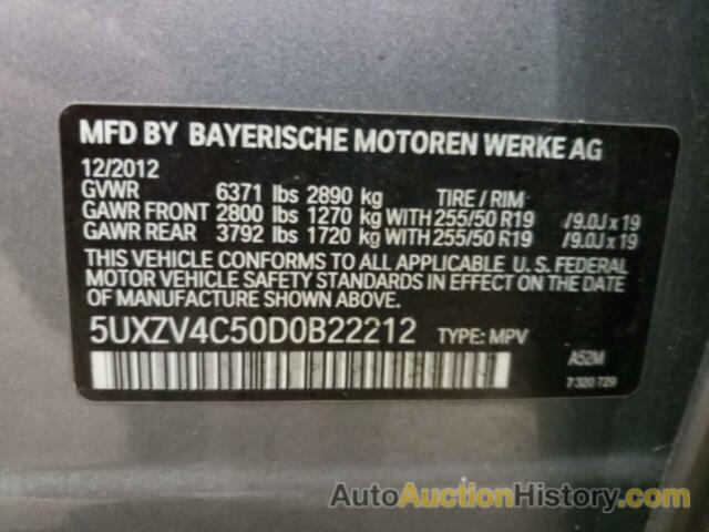 BMW X5 XDRIVE35I, 5UXZV4C50D0B22212