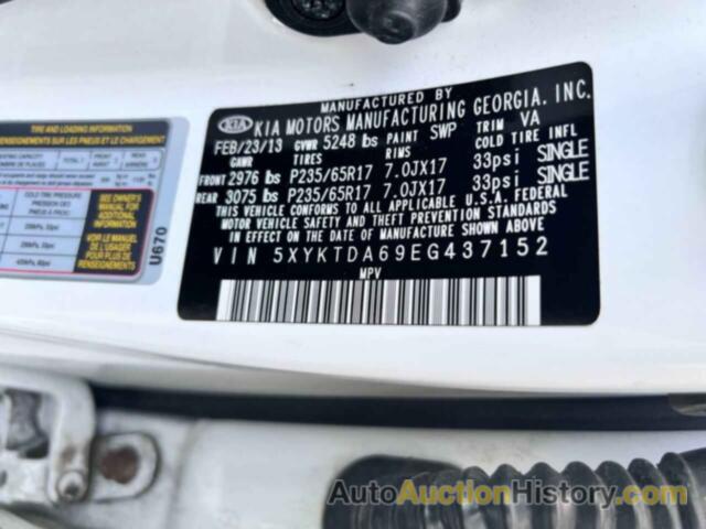 KIA SORENTO LX, 5XYKTDA69EG437152