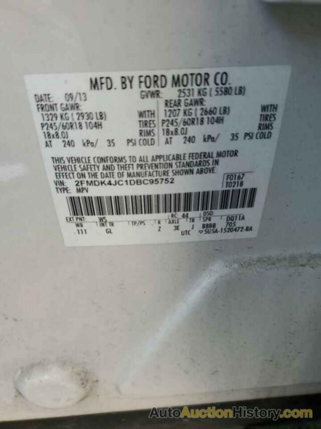 FORD EDGE SEL, 2FMDK4JC1DBC95752