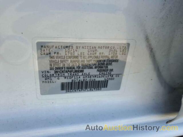 NISSAN VERSA S, 3N1CN7AP4FL869380