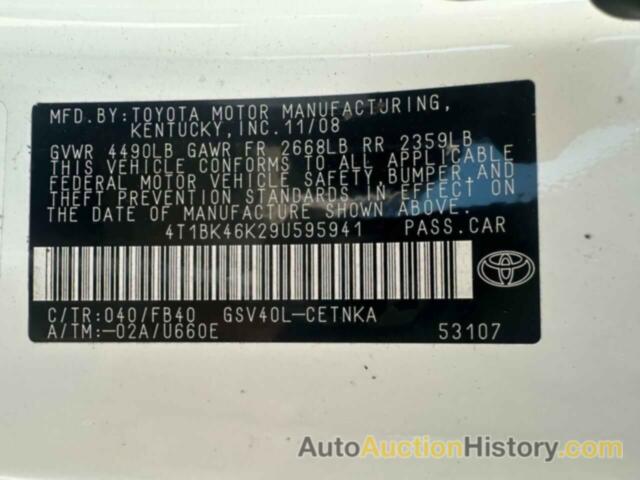 TOYOTA CAMRY SE, 4T1BK46K29U595941