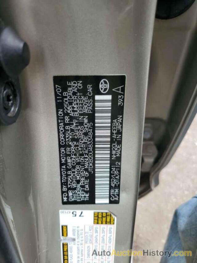 TOYOTA PRIUS, JTDKB20U483348475