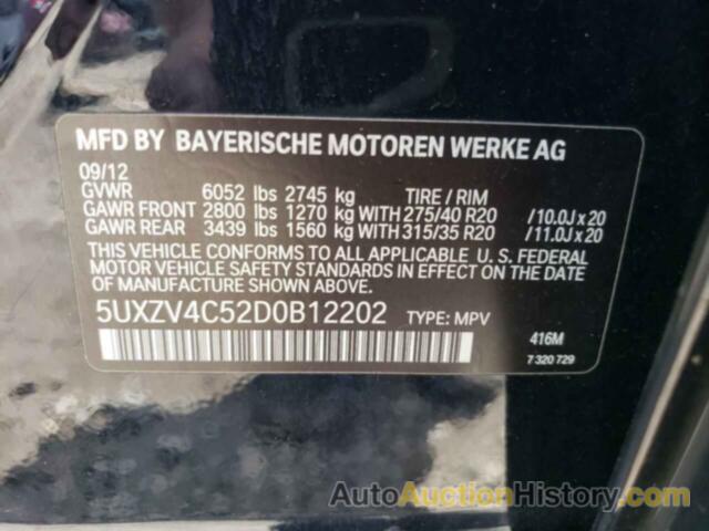 BMW X5 XDRIVE35I, 5UXZV4C52D0B12202