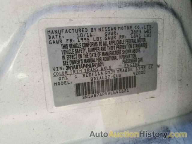 NISSAN SENTRA S, 3N1AB7AP4HL641821