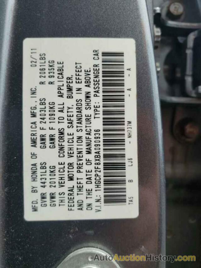 HONDA ACCORD EXL, 1HGCP2F8XBA090936