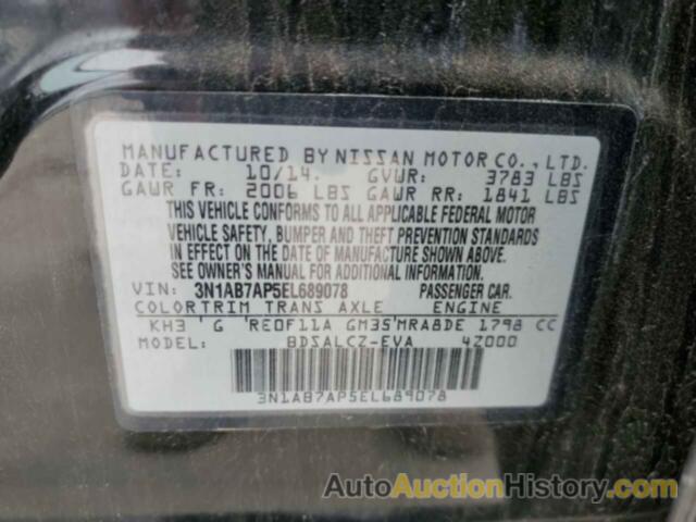 NISSAN SENTRA S, 3N1AB7AP5EL689078