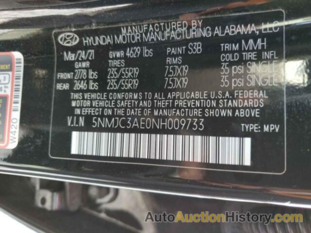 HYUNDAI TUCSON SEL, 5NMJC3AE0NH009733