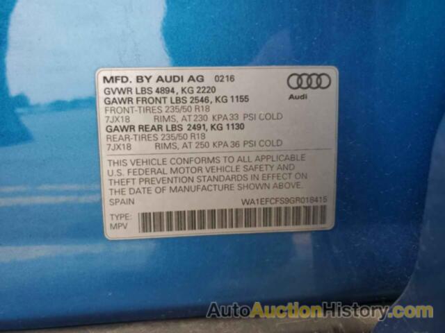 AUDI Q3 PREMIUM PLUS, WA1EFCFS9GR018415