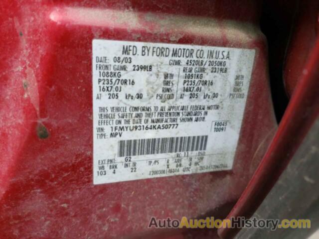 FORD ESCAPE XLT, 1FMYU93164KA50777