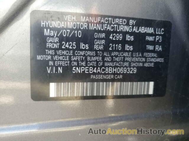 HYUNDAI SONATA GLS, 5NPEB4AC8BH069329