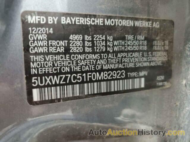 BMW X3 SDRIVE28I, 5UXWZ7C51F0M82923