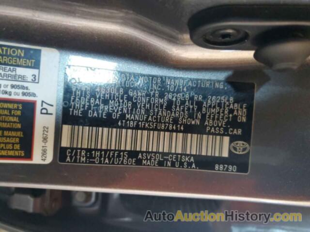 TOYOTA CAMRY LE, 4T1BF1FK5FU878414