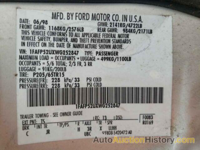 FORD TAURUS LX, 1FAFP52UXWG252847