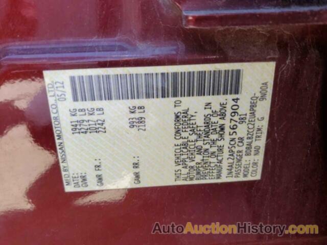 NISSAN ALTIMA BASE, 1N4AL2AP5CN567904