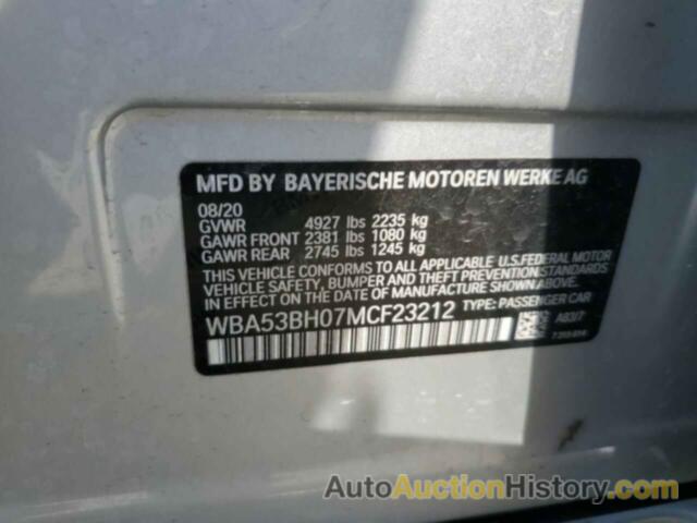 BMW 5 SERIES I, WBA53BH07MCF23212