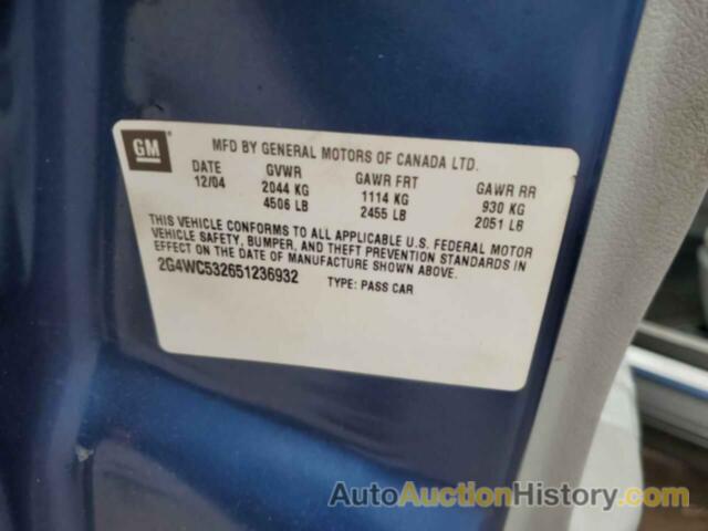 BUICK LACROSSE CX, 2G4WC532651236932