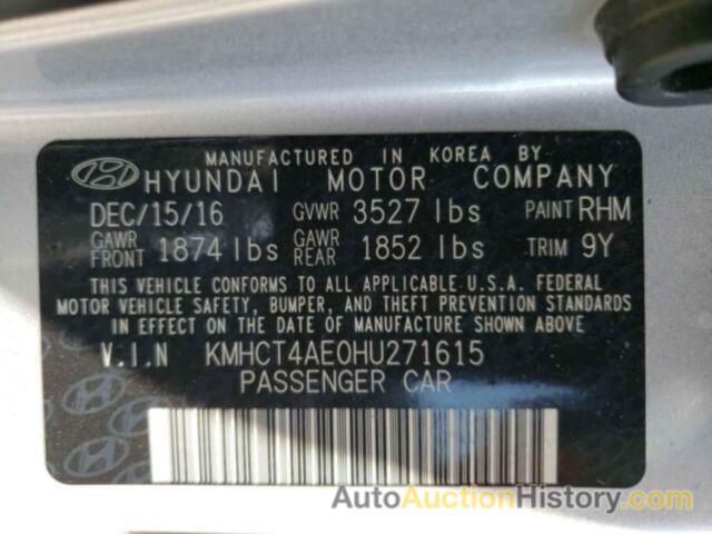 HYUNDAI ACCENT SE, KMHCT4AE0HU271615