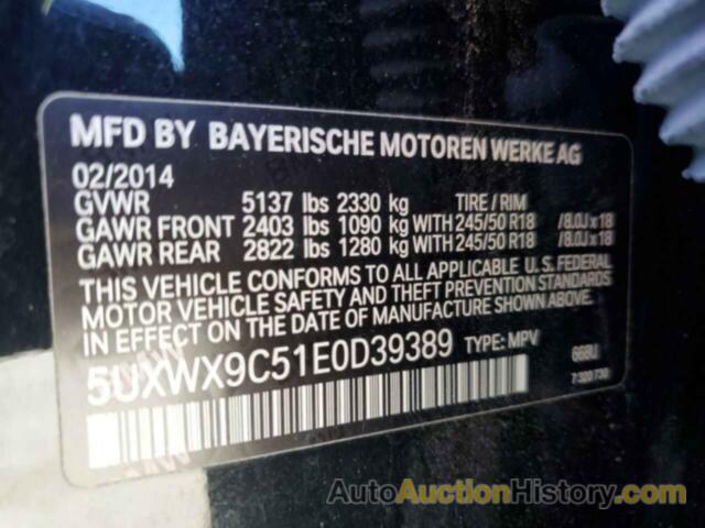 BMW X3 XDRIVE28I, 5UXWX9C51E0D39389