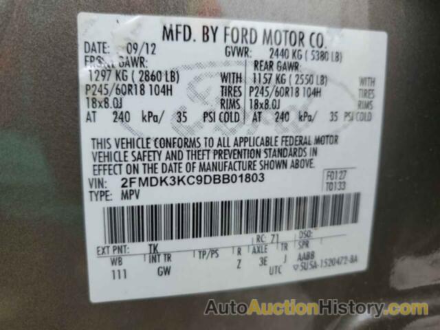 FORD EDGE LIMITED, 2FMDK3KC9DBB01803