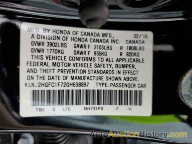 HONDA CIVIC EXL, 2HGFC1F72GH638897