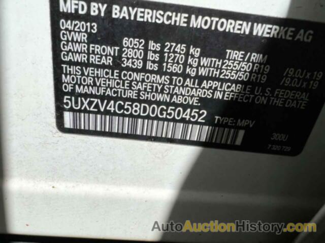 BMW X5 XDRIVE35I, 5UXZV4C58D0G50452