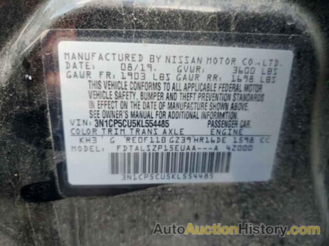 NISSAN KICKS S, 3N1CP5CU5KL554485