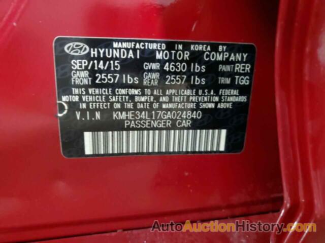 HYUNDAI SONATA HYBRID, KMHE34L17GA024840