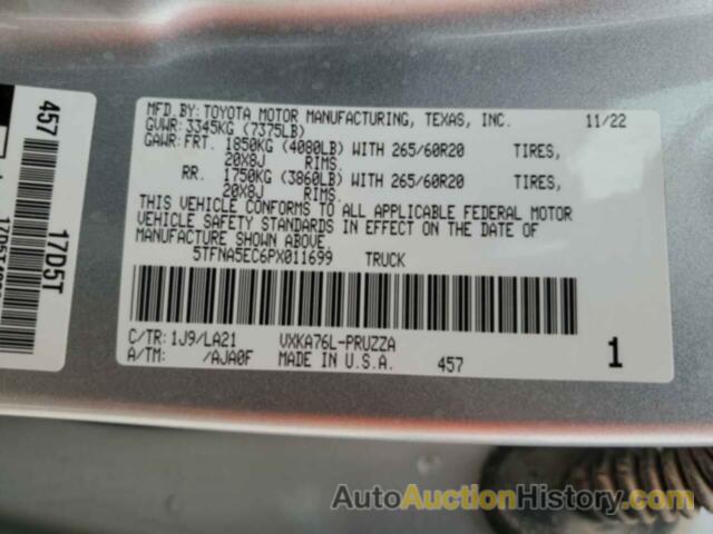 TOYOTA TUNDRA CREWMAX PLATINUM, 5TFNA5EC6PX011699